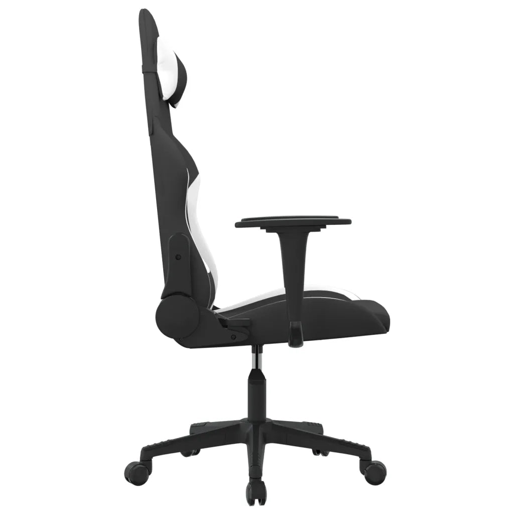 Sedia da Gaming Nero e Bianco in Tessuto 345498