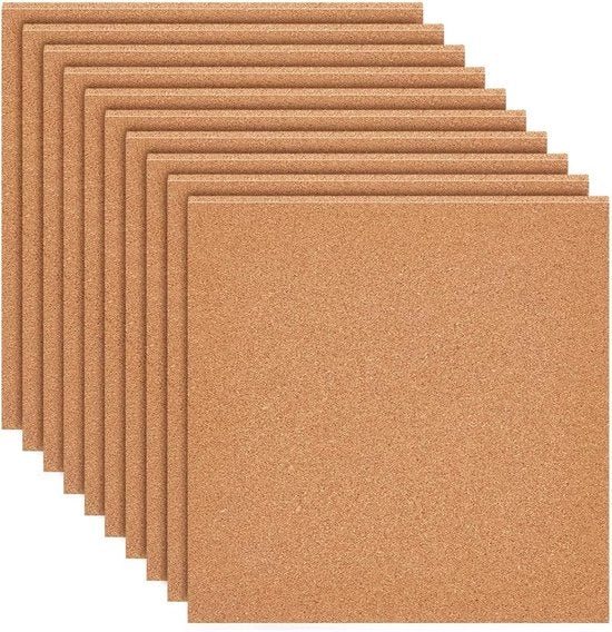 Pavimento in pannelli - 8 pezzi - 30 x 30 cm - Materiale naturale - 3 mm spesso