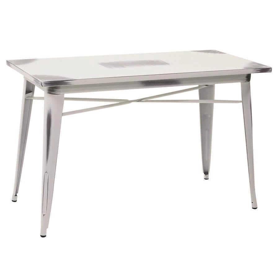 Tavolo top ferro bristol bianco antico rettangolare cm 120x60h76