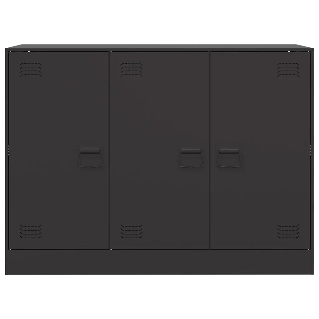 Credenza-Buffet-Armadio da cucina Nera 99x39x73 cm in Acciaio 809294