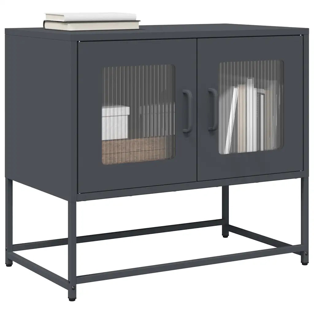 Mobile TV Antracite 68x39x60,5 cm in Acciaio Laminato a Freddo 853334
