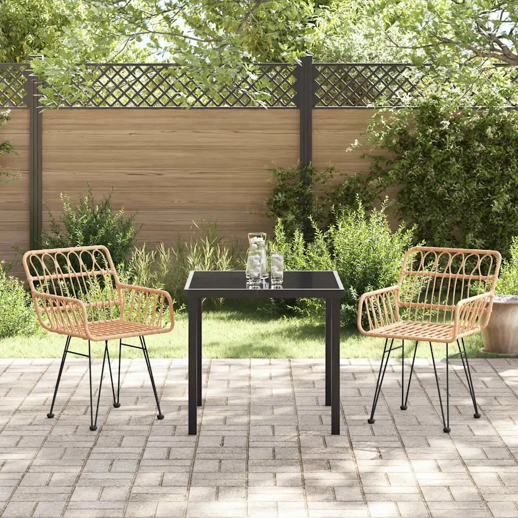 Set da Pranzo per Giardino 3 pcs Marrone 3379177