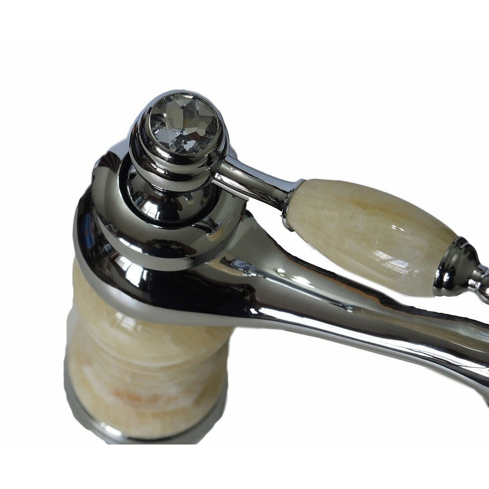 Trade Shop - Rubinetto Miscelatore Effetto Marmo Monocomando Bagno Casa Acciaio 61072 -