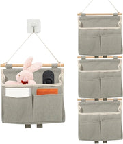 Organizzatore tridimensionale appeso - borsa appoggio appesa - organizzatore di tessuti in lino con grande capacità - gancio per appendere in casa ufficio bagno cameretta.