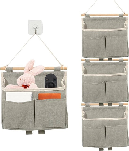 Organizzatore tridimensionale appeso - borsa appoggio appesa - organizzatore di tessuti in lino con grande capacità - gancio per appendere in casa ufficio bagno cameretta.