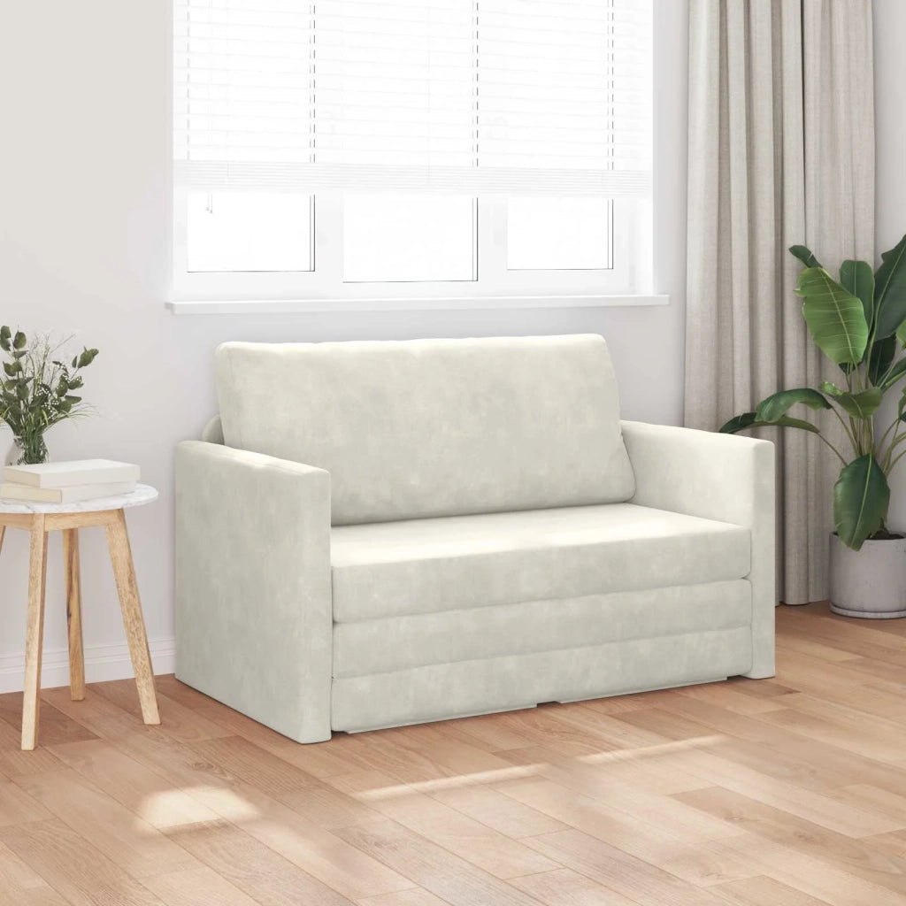 Divano letto Crema 124 x 71 x 78 cm Velluto 4106708