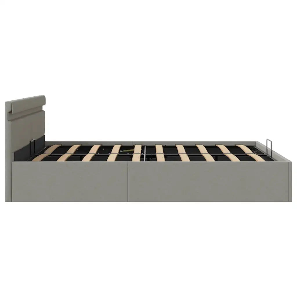Letto Idraulico Contenitore LED Grigio Chiaro Tessuto 160x200cm  cod mxl 78502