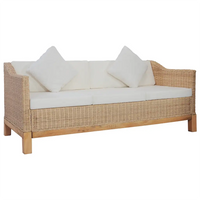 Set di Divani 2 pz con Cuscini in Rattan Naturale cod mxl 6259