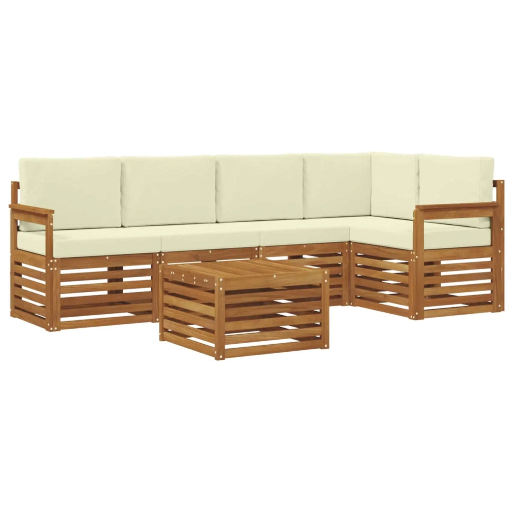 Set divano sezionale con cuscino 6 pcs Naturale e Crema 3374835