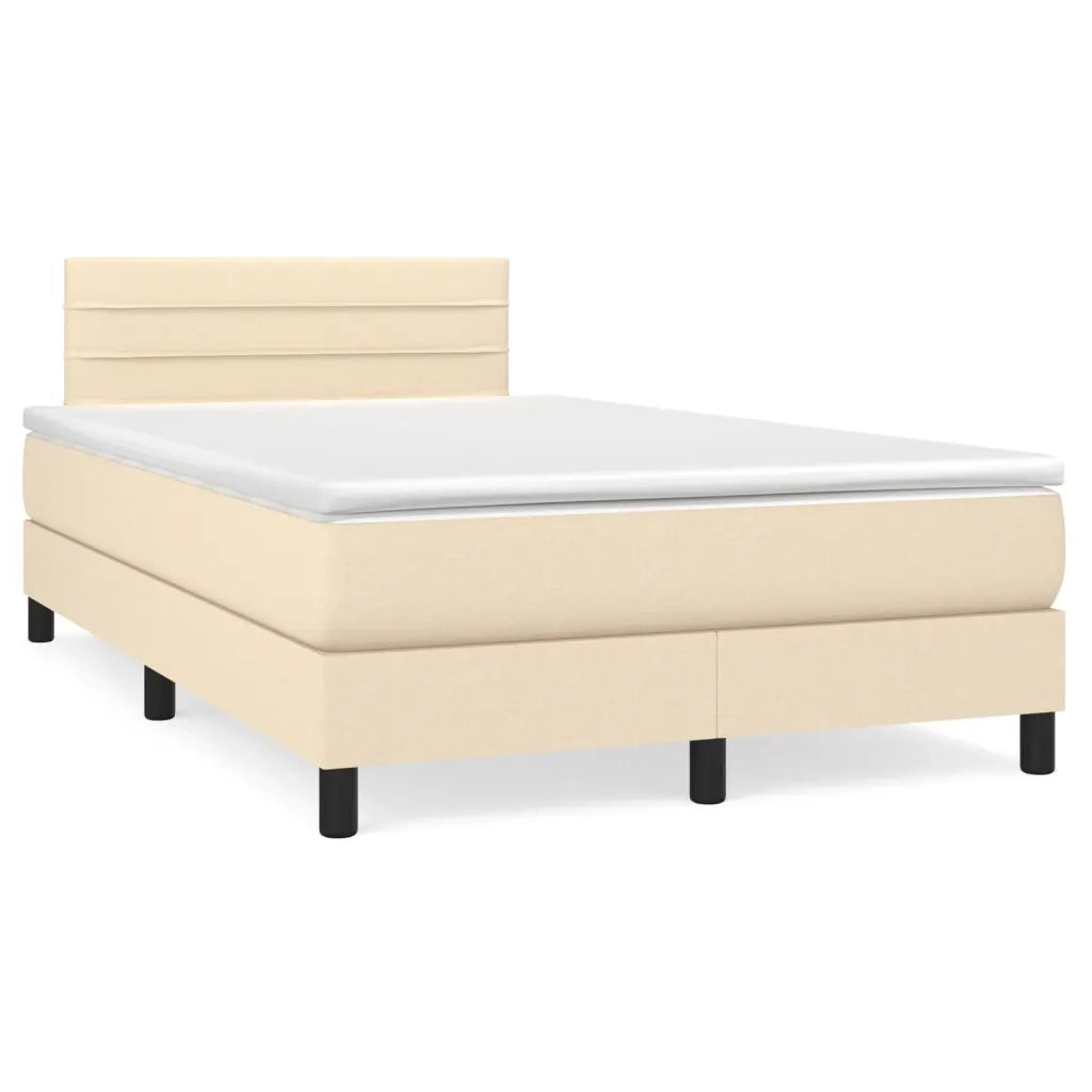 Letto a Molle con Materasso e LED Crema 120x190 cm in Tessutocod mxl 91743
