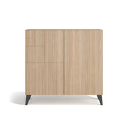 Scarpiera Herdasa effetto noce chiaro gambe grafite 87x90x27