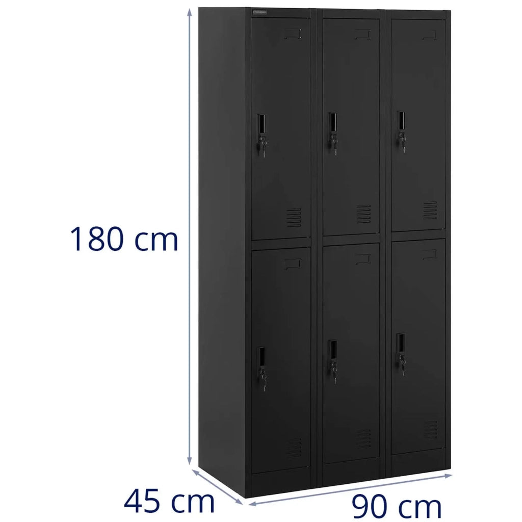 Armadietto metallico chiudibile a chiave con 6 ripiani portata 200 kg acciaio nero antracite 14_0008548