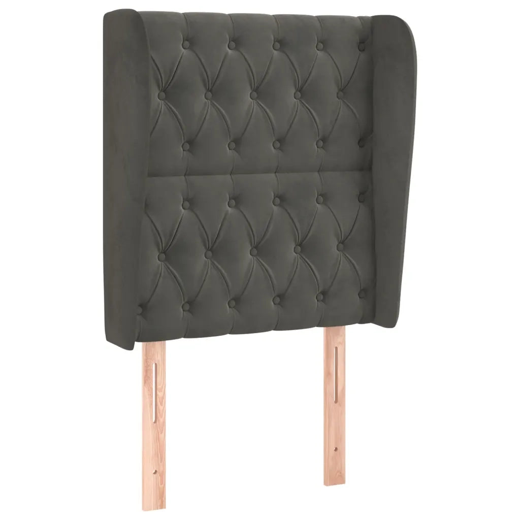 Testiera ad Orecchio Grigio Scuro 83x23x118/128 cm in Velluto 3118323