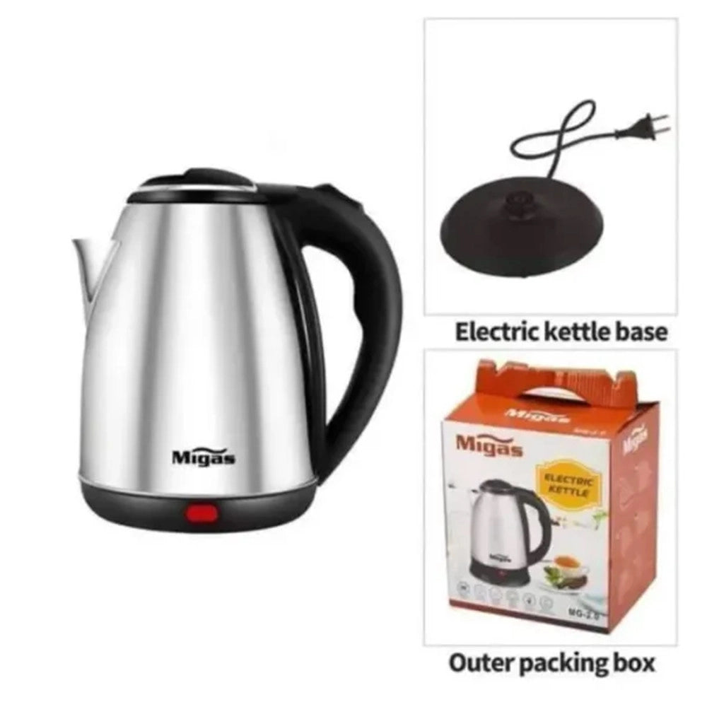 Trade Shop - Bollitore Elettrico 2lt In Acciaio 1500w Per Acqua Calda Resistente Spegnimento Automatico -