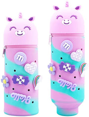 Etui 2 in 1 per scuola, custodia cartellone unicorno per ragazze e adolescenti