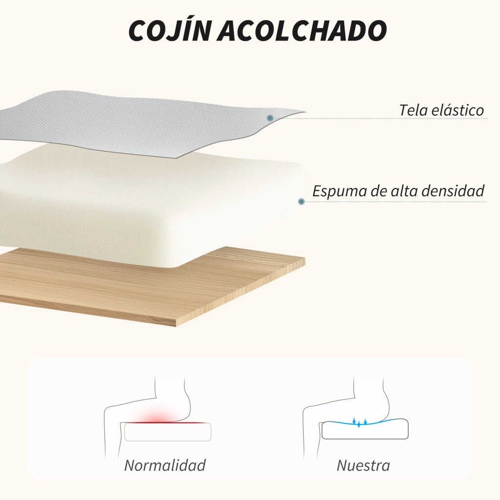 Sedia da ufficio con braccioli in legno, seduta regolabile con ruote ¨C Xylo ¨C Grigio 59x55x84-94cm