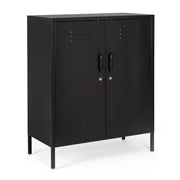 Credenza in Acciaio a 2 Ante Stile Industriale con Ripiani - CLIFTON