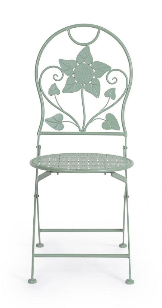 Set 2 Sedie Pieghevole 40x40x94 cm Harriet in Acciaio Salvia