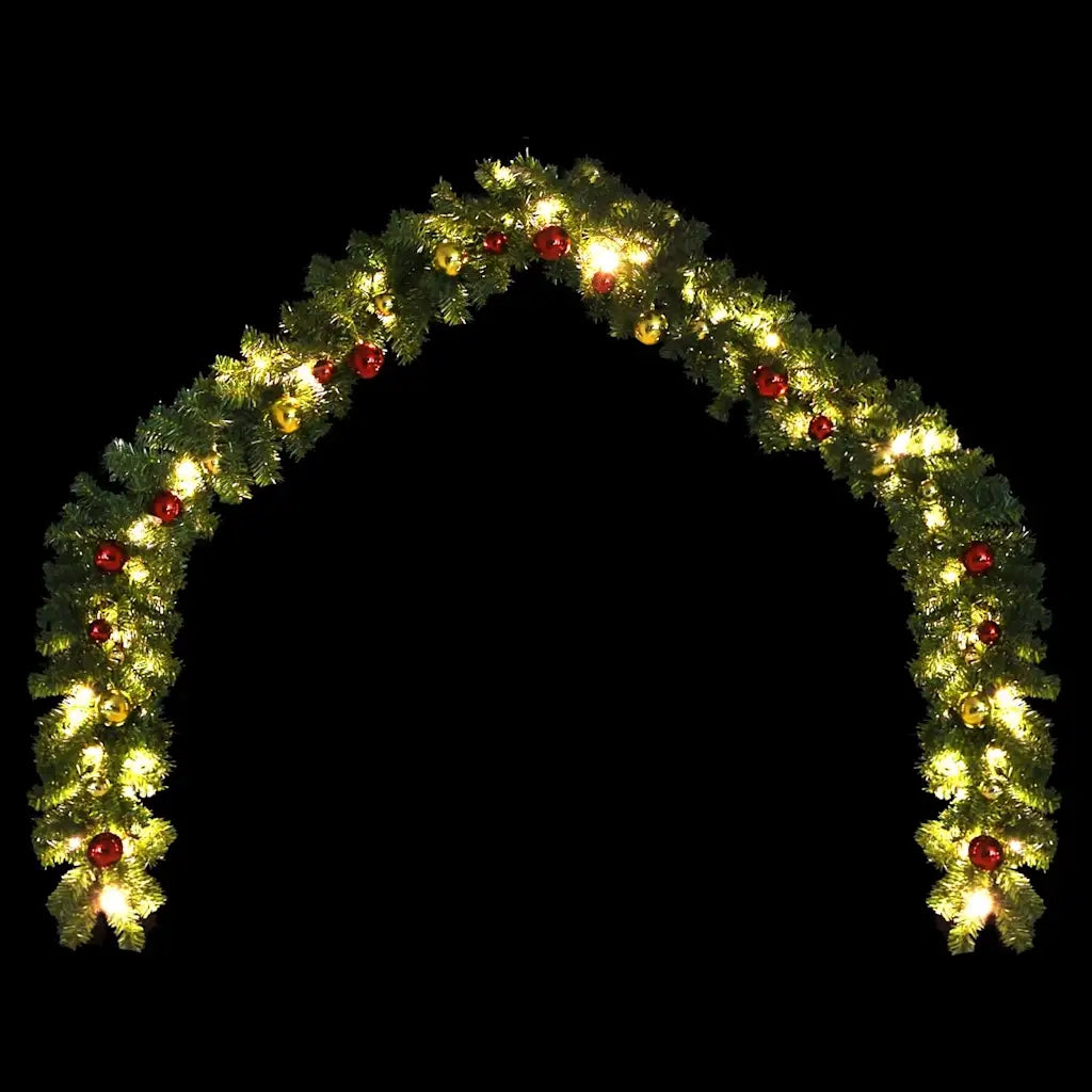 Ghirlanda di Natale Decorata con Palline e Luci a LED 10 m CFW6182934