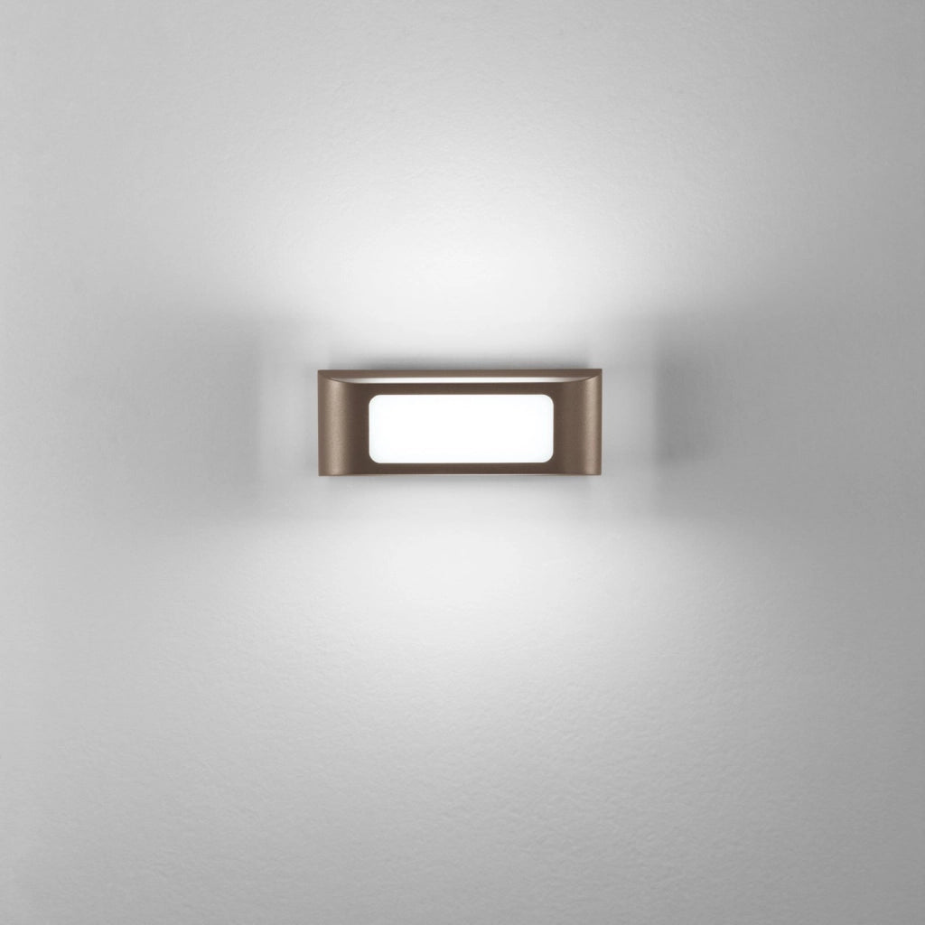 APPLIQUE BIEMISSIONE LED DESERT CORTEN 12W 1500LM CCT 3000 E 4000K IP65 25X5,3X9,5CM