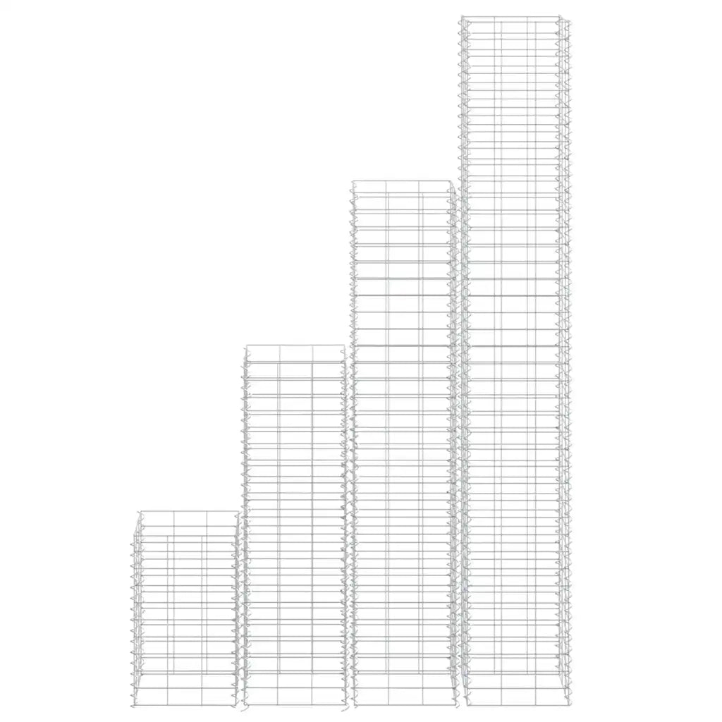 Fioriere Rialzate Gabbione 4 pz 30x30x50/100/150/200 cm Ferro 151252