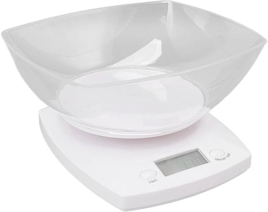Ponderatore Digitale per Cucina con Contenitore - Bilancia Naufragante per Cibo - Ponderatore per Cucina con Precisione - Design Compattato - Cambio di Unità - Ponderazione per Padelle e Cottura