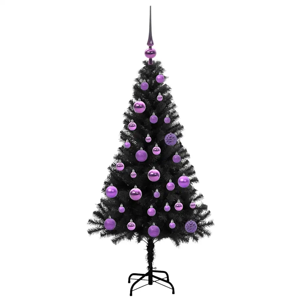 Albero di Natale con 150 LED con supporto Nero 120 cm PVC 3396462