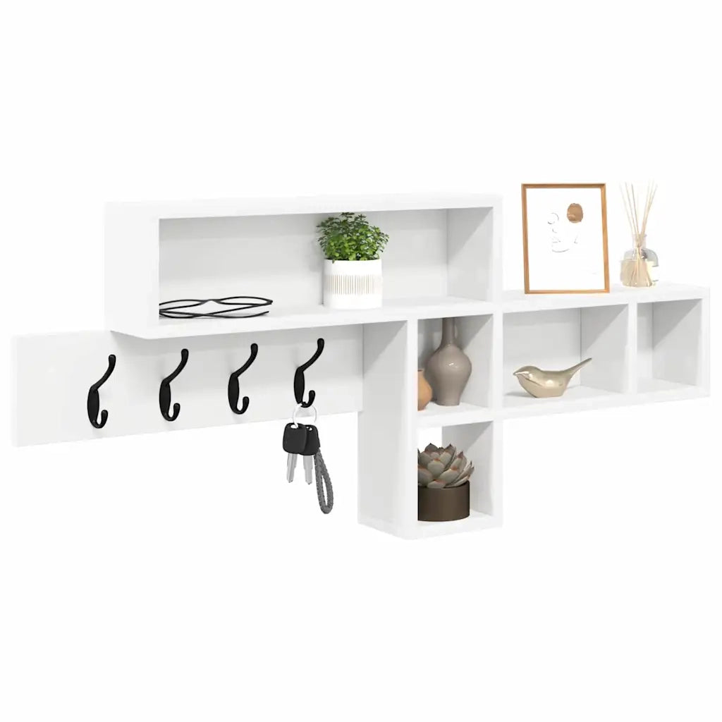 Appendiabiti a muro Bianco 100 x 12 x 43,5 cm Legno multistrato 874411