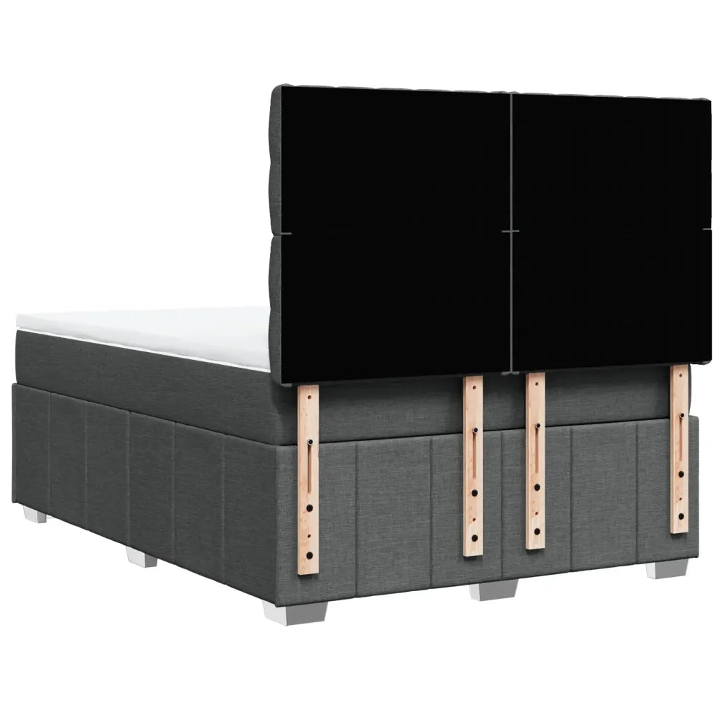 Giroletto a Molle con Materasso Grigio Scuro 140x190 cm Tessuto 3293971