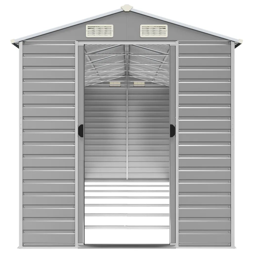 Casetta da giardino grigio chiaro 191x640x198 cm in acciaio zincato 3188248