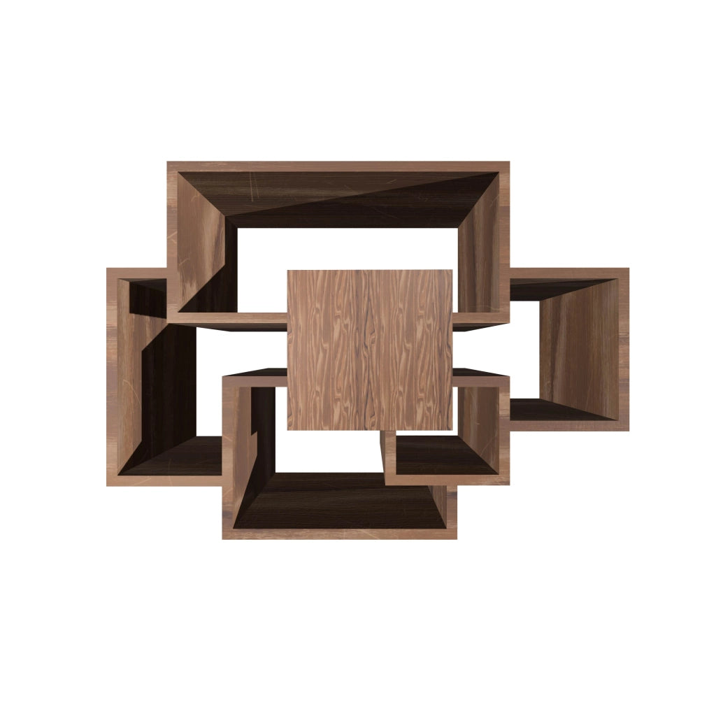 Sorrento - Scaffale a parete in legno melaminico 132x30xH75 cm, colore marrone
