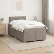 Letto box spring con materasso Tortora 120 x 190 cm Tessuto 3452639
