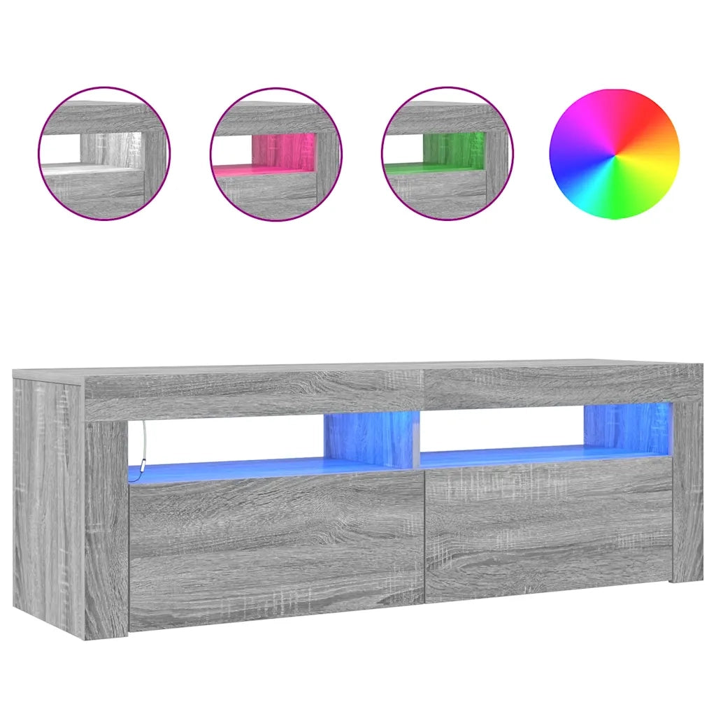 Mobile Porta TV con Luci LED Grigio Sonoma 120x35x40 cmcm 815688