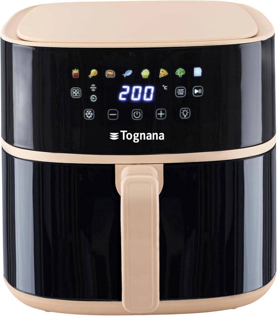 Friggitrice ad Aria Luce Led Iridea Colore Champagne Capacità 8 Litri Tognana
