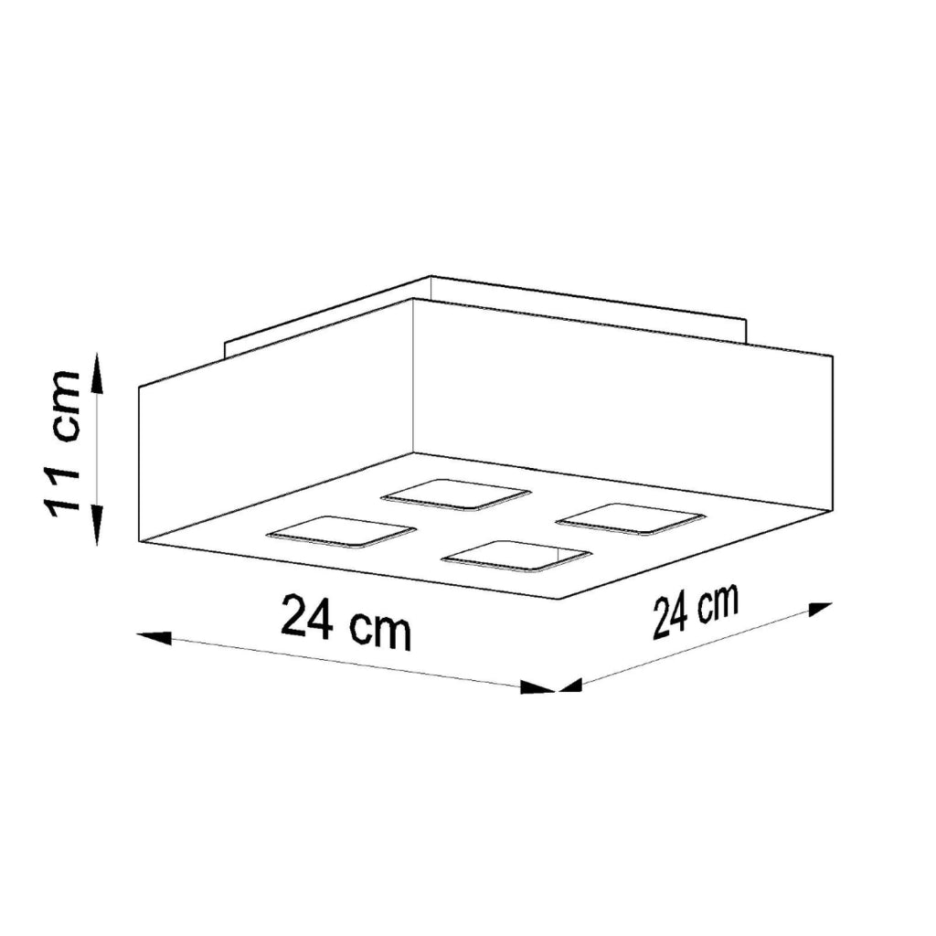 Plafoniera UNIKO 4 luci bianca/nera GU10 Pure Lume quadrata