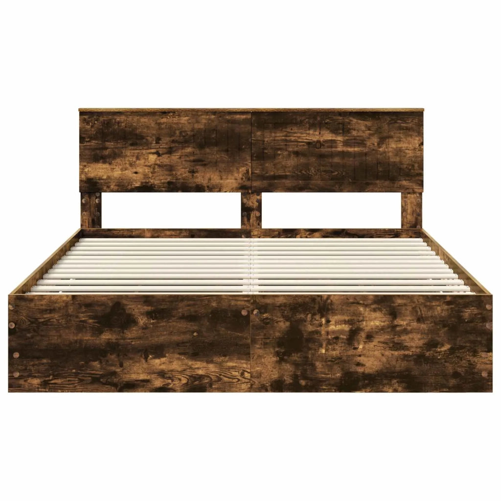 Struttura del letto con cassetto Rovere fumé 160 x 200 cm 3410690