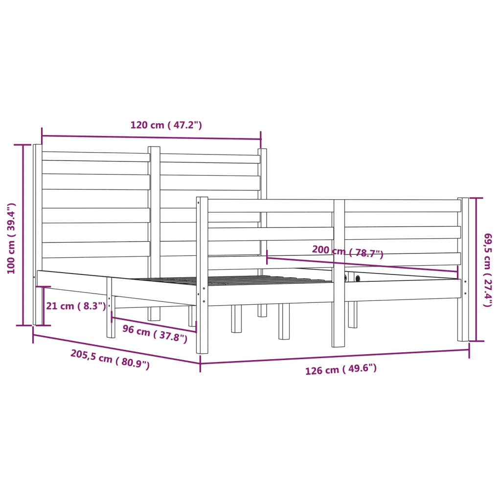 Giroletto-Struttura Letto in Legno Massello di Pino 120x200 cm 275992