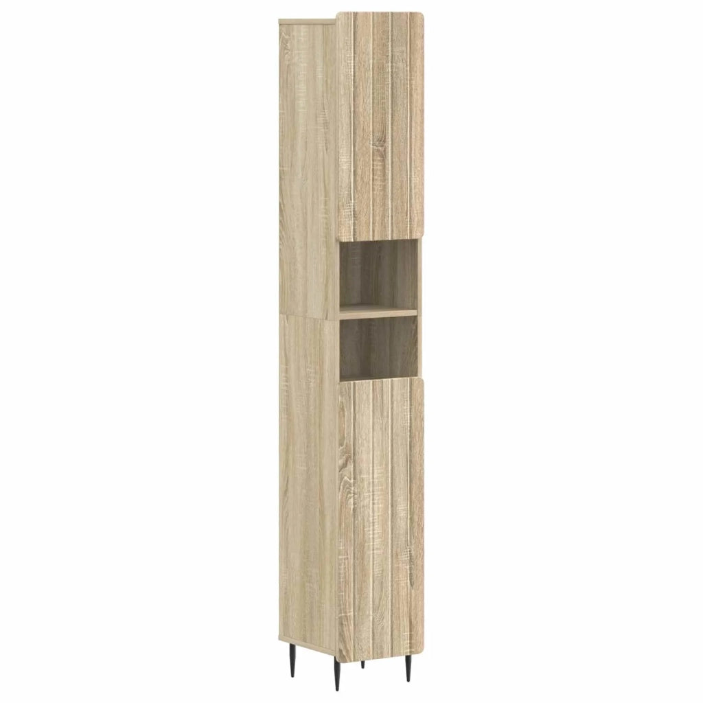 Armadio da Bagno con Ripiano Aperto ZWOLLE Rovere Sonoma 896377