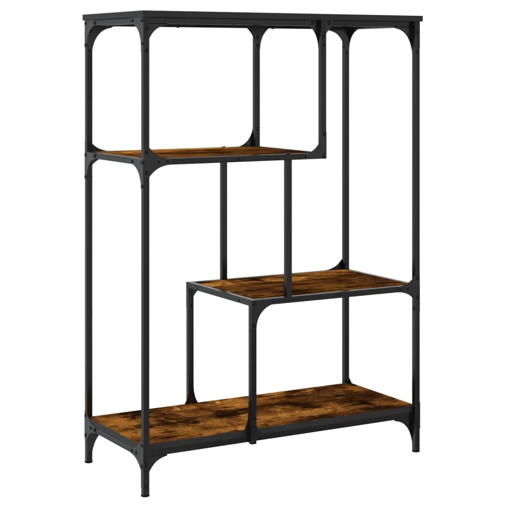 Libreria Rovere Fumo 81x36x115 cm Legno Multistrato e Acciaio 835406