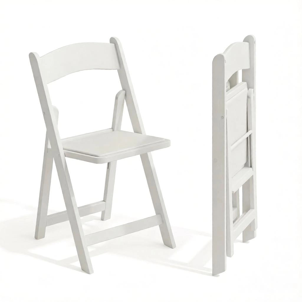 SEDIE PIEGHEVOLI Set da 4 pezzi 44x45x78 cm Bianco PU e Resina