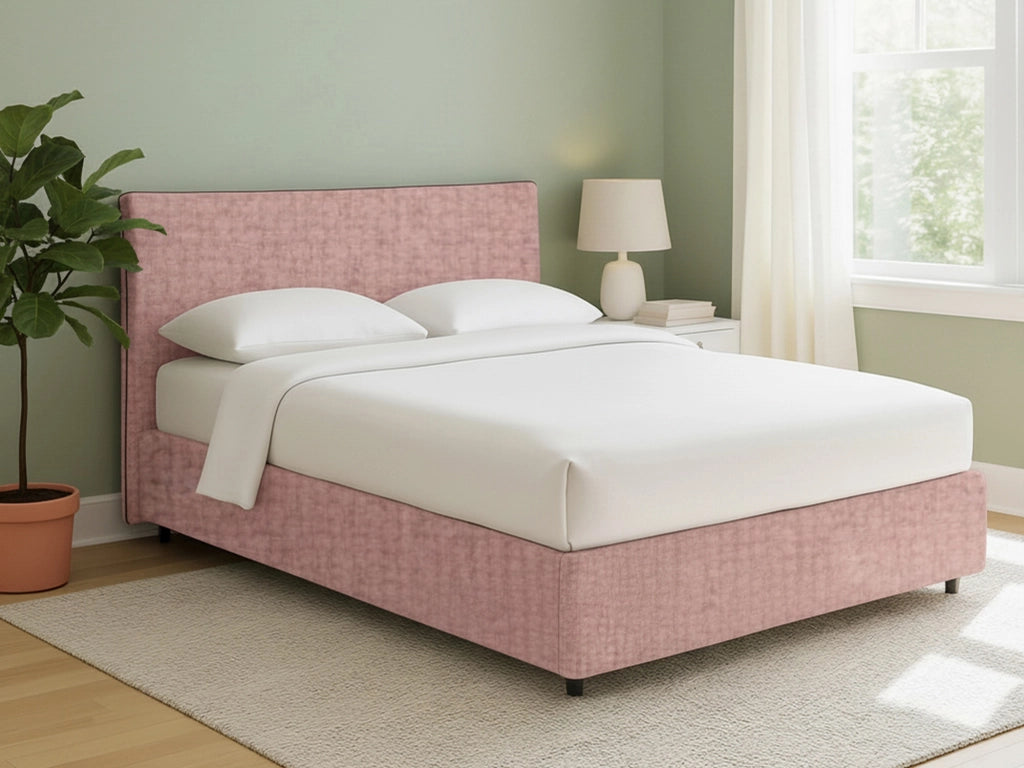 Tipton, Letto Matrimoniale Sfoderabile Made in Italy, Rosa