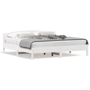 Letto matrimoniale | Letto per adulti | Giroletto senza Materasso Bianco 200x200 cm Legno Massello Pino