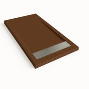 Piatto doccia Bidai con bordo 70X100 cm colore Marrone cioccolato RAL 8017 griglia in Acciaio