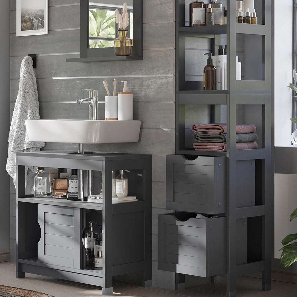 Vicco Set di mobili da bagno Grigio 3 parti
