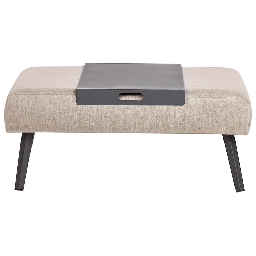 Set di 4 posti a sedere in tessuto beige Struttura in alluminio Mobili da giardino alla moda