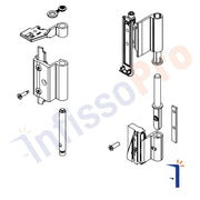 Kit cerniere anta a ribalta Futura 3D 04721 Giesse per profilo R40, vari colori Colore: ARGENTO