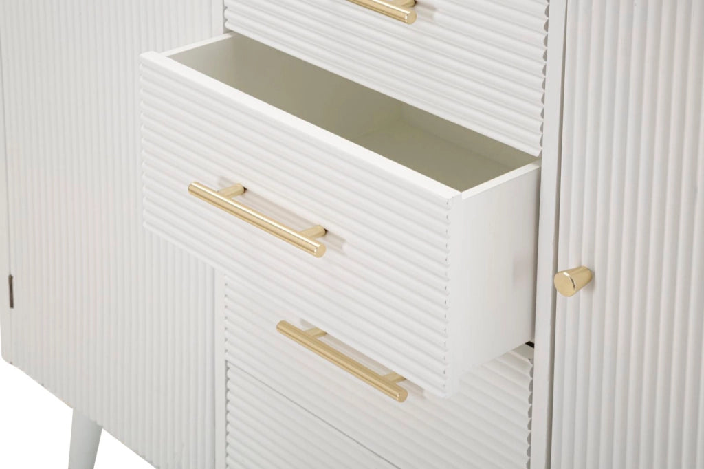 Mobile Matera 117x90x37 cm in Legno MDF e Ferro Bianco/Marrone