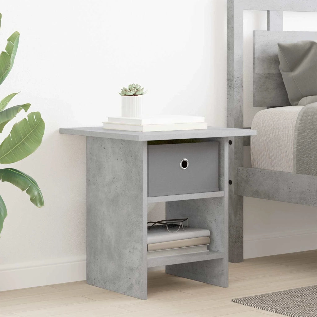 Comodino Grigio cemento 41 x 40 x 45 cm Legno multistrato 8000442