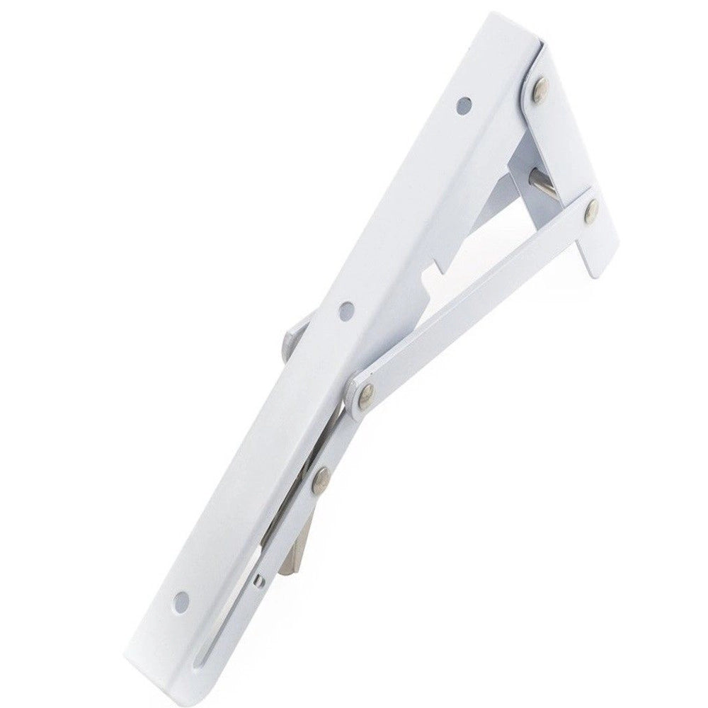 Trade Shop - Reggimensola Supporto Staffa In Metallo Pieghevole Regolabile Bianca 20x10cm -