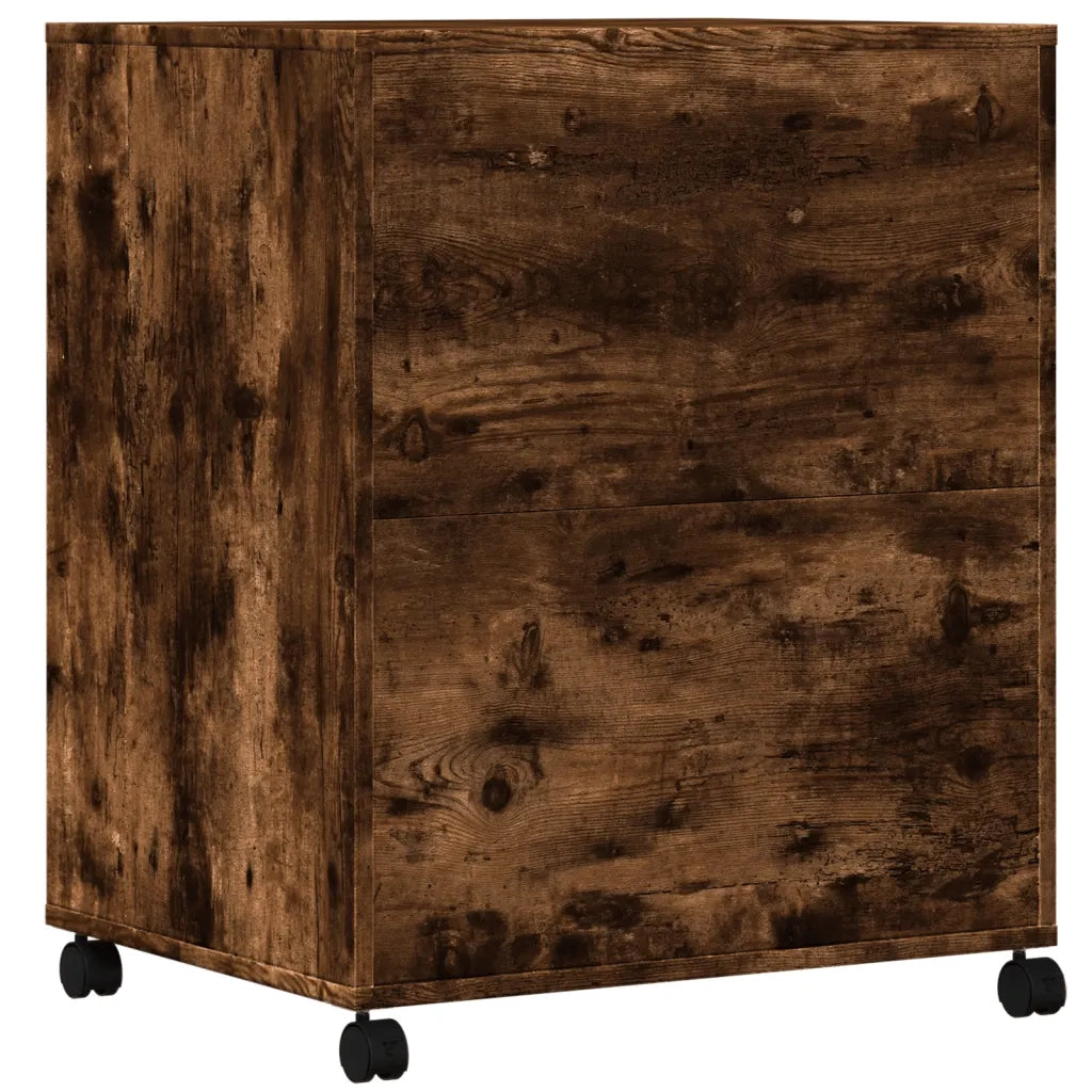 Supporto per Stampante con Ruote Rovere Fumo 60x48x74 cm